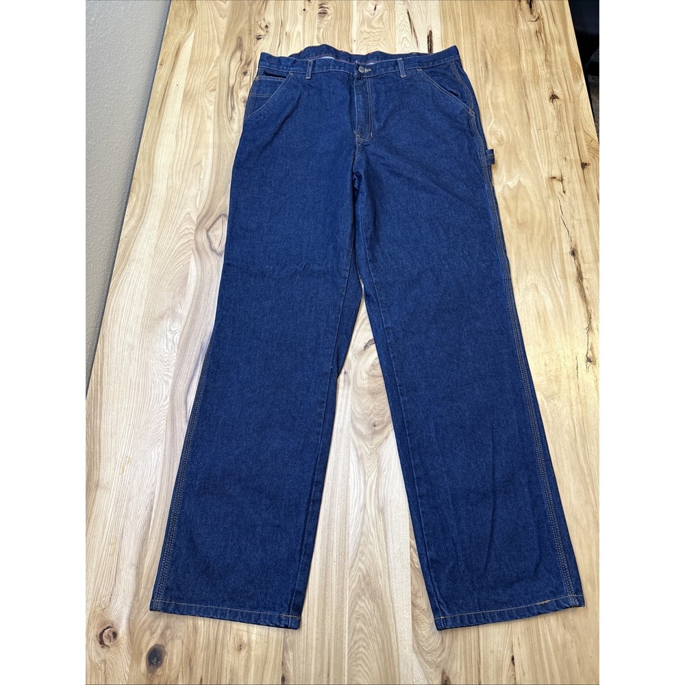 Craftsman Carpenter Jeans Mens 38x34 Blue Denim Utility Workwear Y2K Pants Baggy